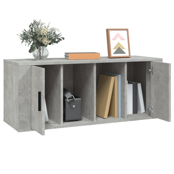 Mueble para TV contrachapada gris hormigón 100x35x40 cm M 4