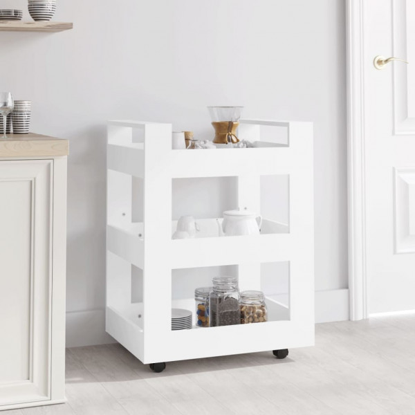 Carrito de cocina madera contrachapada blanco 60x45x80 cm D