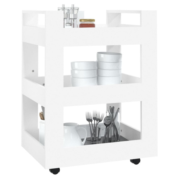 Carrito de cocina madera contrachapada blanco 60x45x80 cm M 4