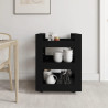 Carrito de cocina madera contrachapada negro 60x45x80 cm 3