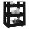 Carrito de cocina madera contrachapada negro 60x45x80 cm 4