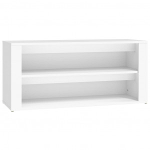 Mueble zapatero de madera contrachapada blanco 100x35x45 cm H