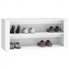 Mueble zapatero de madera contrachapada blanco 100x35x45 cm 4