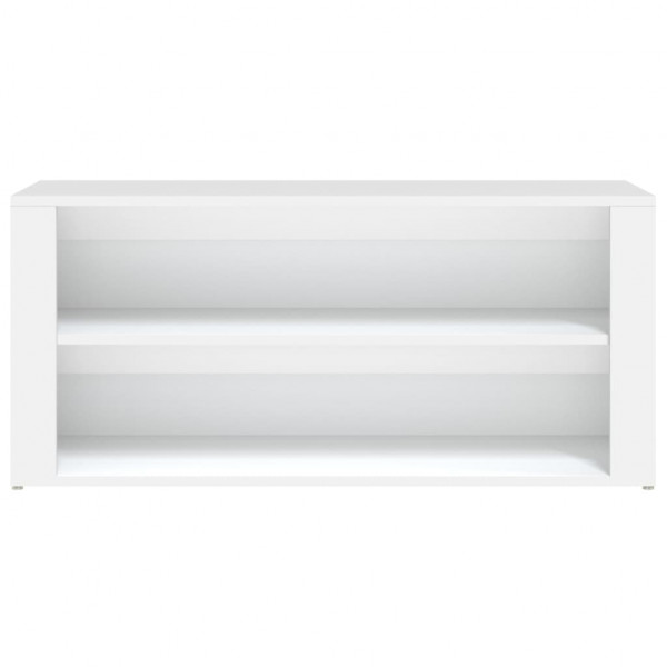 Mueble zapatero de madera contrachapada blanco 100x35x45 cm M 5