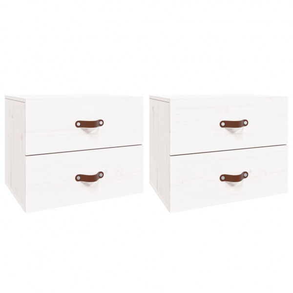 Mesas de cabeceira de parede 2 pcs 50x36x40 cm branco M 2