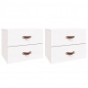 Mesas de cabeceira de parede 2 pcs 50x36x40 cm branco 2