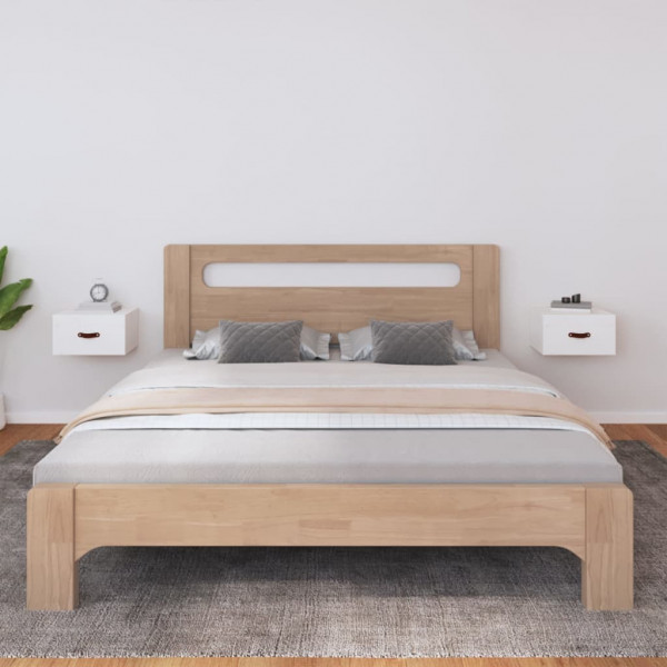 Mesitas de noche de pared 2 uds blanco 40x29.5x22 cm D