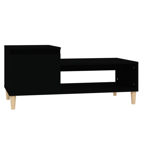 Mesa de centro madera contrachapada negro 100x50x45 cm M 2