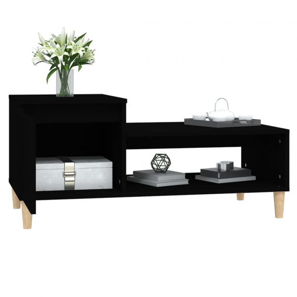 Mesa de centro madera contrachapada negro 100x50x45 cm M 4
