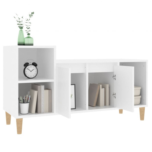 Mueble para TV madera contrachapada blanco 100x35x55 cm M 4