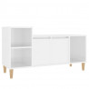 Mueble de TV madera contrachapada blanco brillo 100x35x55 cm 2