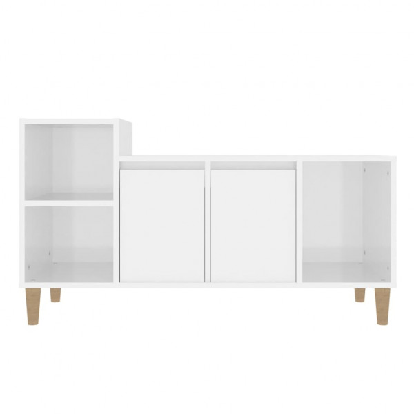 Mueble de TV madera contrachapada blanco brillo 100x35x55 cm M 5