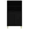 Aparador alto madera contrachapada negro 60x36x110 cm 3