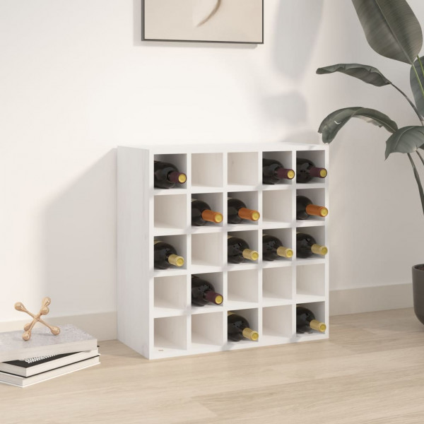 Botellero de madera maciza de pino blanco 56x25x56 cm D