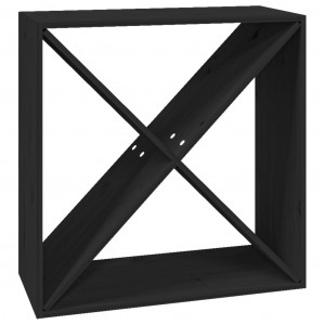 Garrafeira 62x25x62 cm madeira de pinho maciça preto H