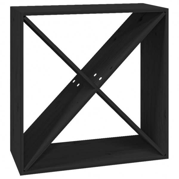 Garrafeira 62x25x62 cm madeira de pinho maciça preto M 2