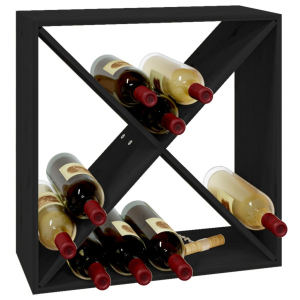 Botellero de madera maciza de pino negro 62x25x62 cm M 4