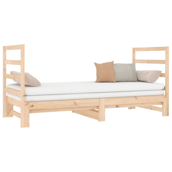 Estrutura sofá-cama de puxar 2x(90x190) cm pinho maciço M 3
