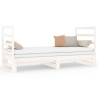 Sofá-cama removível em madeira maciça de pinho branco 2x(90x190) cm 2
