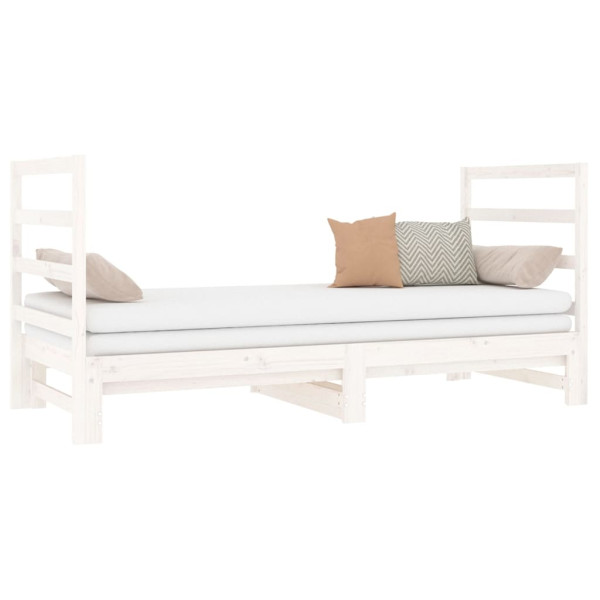 Sofá cama extraíble madera maciza de pino blanco 2x(90x190) cm M 3