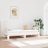 Sofá-cama removível em madeira maciça de pinho branco 2x(90x190) cm 1
