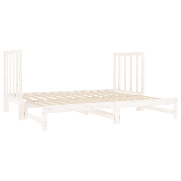 Sofá-cama removível em madeira maciça de pinho branco 2x(90x190) cm M 5
