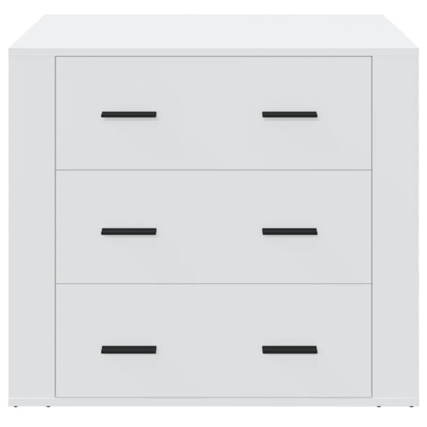 Aparador de madera contrachapada blanco 80x33x70 cm M 3