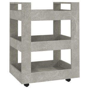 Carrito de cocina madera contrachapada gris hormigón 60x45x80cm H