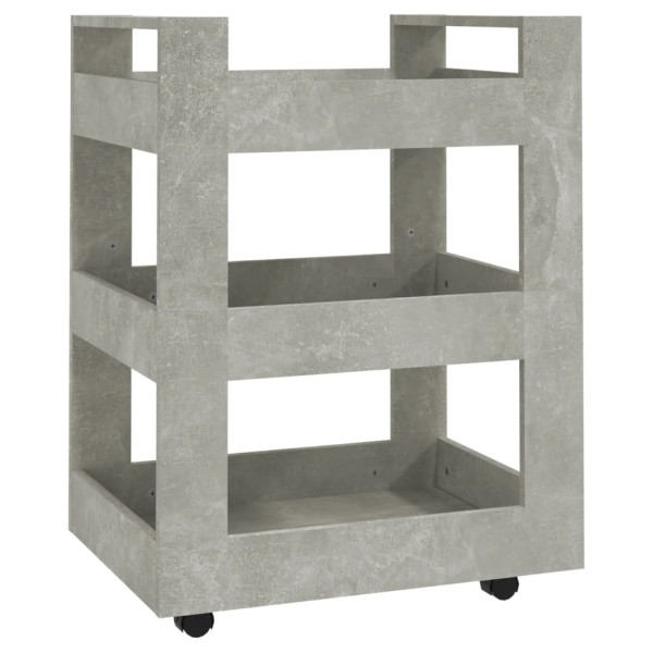 Carrito de cocina madera contrachapada gris hormigón 60x45x80cm M 2