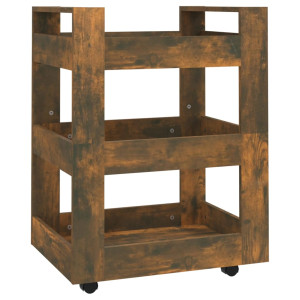 Carrito de cocina madera contrachapada roble ahumado 60x45x80cm H