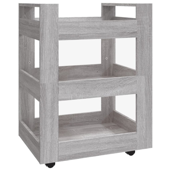 Carrito de cocina madera contrachapada gris Sonoma 60x45x80 cm M 2