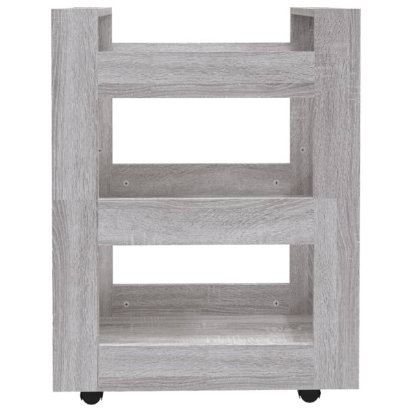 Carrito de cocina madera contrachapada gris Sonoma 60x45x80 cm M 5