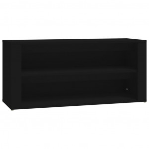 Mueble zapatero de madera contrachapada negro 100x35x45 cm H