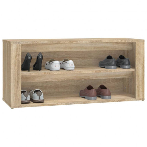 Mueble zapatero madera contrachapada roble Sonoma 100x35x45 cm M 4
