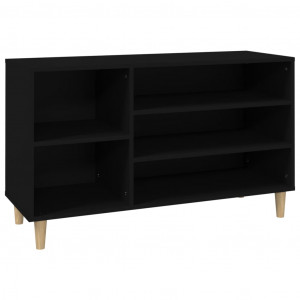 Mueble zapatero madera contrachapada negro 102x36x60 cm H