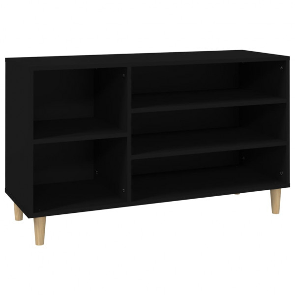 Mueble zapatero madera contrachapada negro 102x36x60 cm M 2