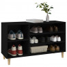Mueble zapatero madera contrachapada negro 102x36x60 cm 4