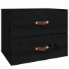 Mesitas de noche de pared 2 uds negro 50x36x40 cm 5