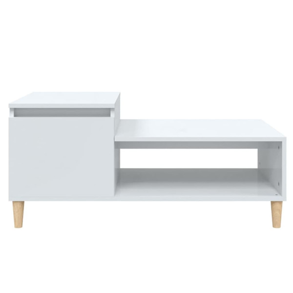 Mesa de centro madera contrachapada blanco brillo 100x50x45 cm M 5