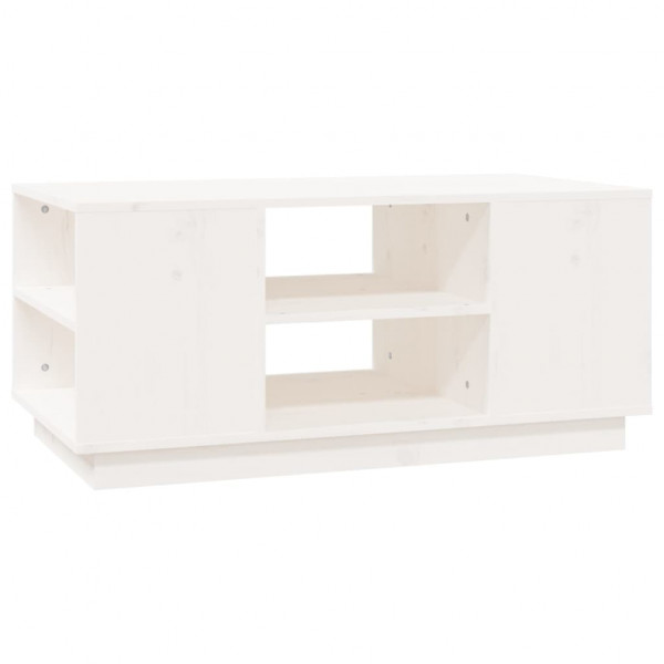 Mesa de centro de madera maciza de pino blanco 90x49x40.5 cm M 2