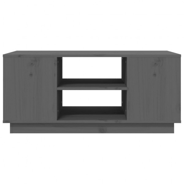 Mesa de centro de madera maciza de pino gris 90x49x40.5 cm M 5