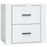Mesa de cabeceira de parede 50x36x47 cm branco brilhante 2