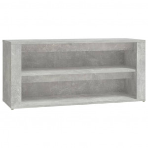 Mueble zapatero madera contrachapada gris hormigón 100x35x45 cm H