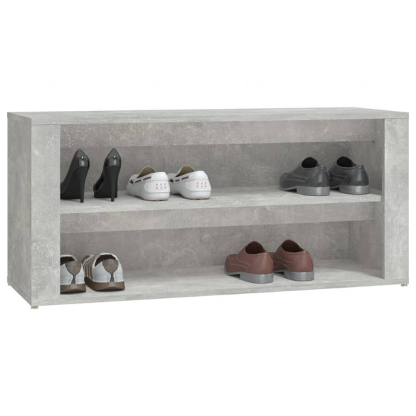 Mueble zapatero madera contrachapada gris hormigón 100x35x45 cm M 4