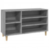 Mueble zapatero madera contrachapada gris Sonoma 102x36x60 cm 2