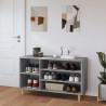 Mueble zapatero madera contrachapada gris Sonoma 102x36x60 cm 3