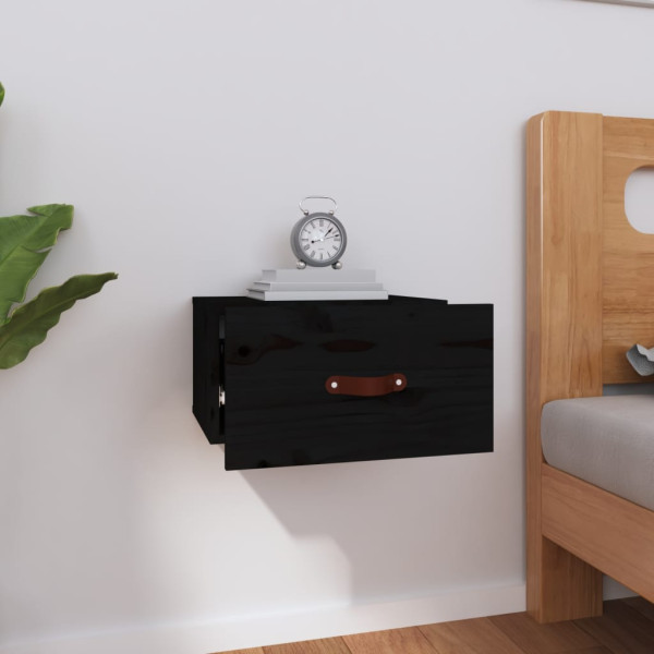 Mesita de noche de pared negro 40x29.5x22 cm M 3