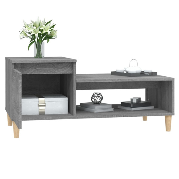 Mesa de centro madera contrachapada gris Sonoma 100x50x45 cm M 4