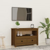 Mueble de TV madera maciza de pino marrón miel 79x35x52 cm 1