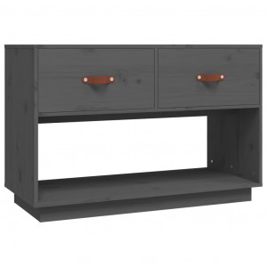 Mueble de TV madera maciza de pino gris 90x40x60 cm H
